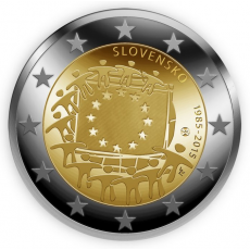 Eslováquia 2€ 30 Anos Bandeira Europeia 2015